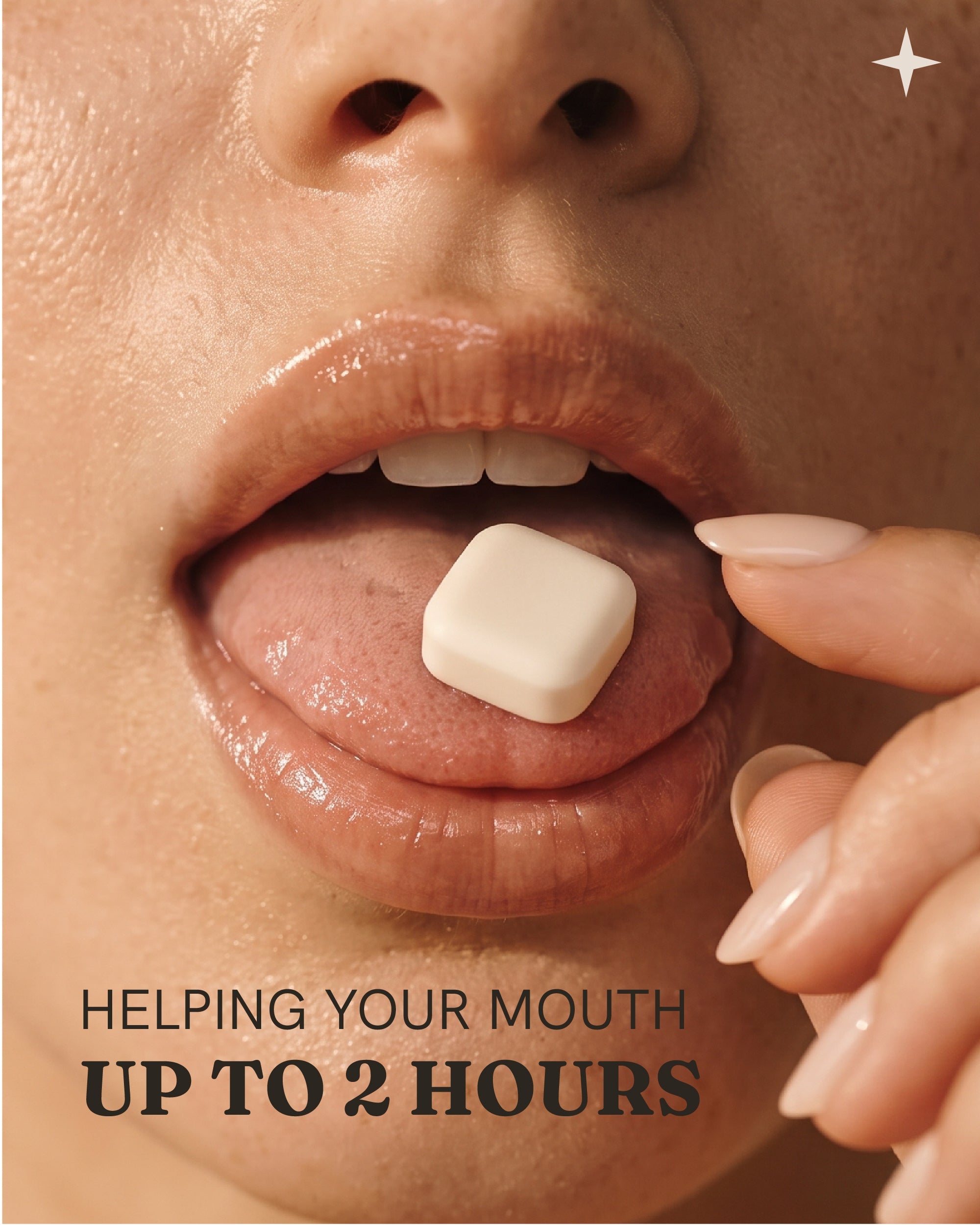 Âire mint on the tongue, freshens breath for up to 2 hours